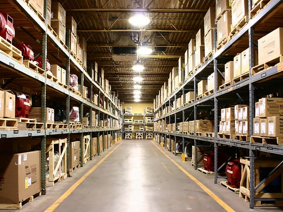 Full warehouse with boxes